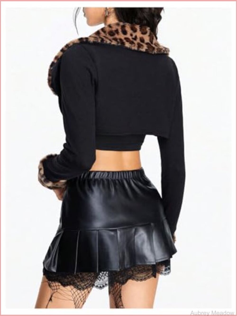 Fuzzy Cheetah Print Shrug Cardigan Long Sleeve Crop Top Open Front Y2K - Picture 2 of 6